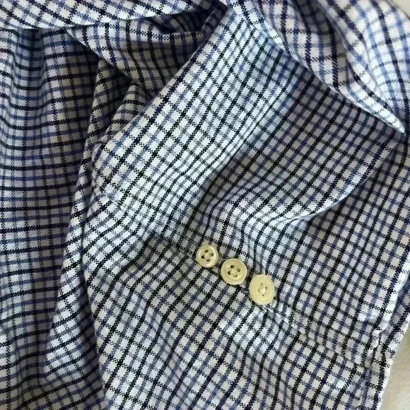 polo ralph lauren long sleeve shirt xl Flesh Pony Blue Plaid 100% Cotton Casual - Picture 6 of 9